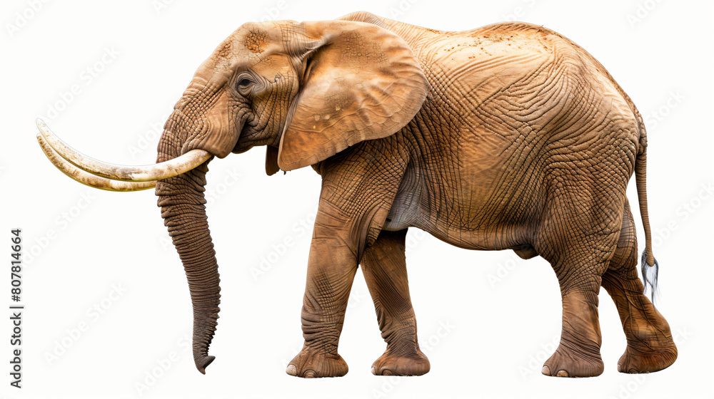 Large male African elephant with long curved