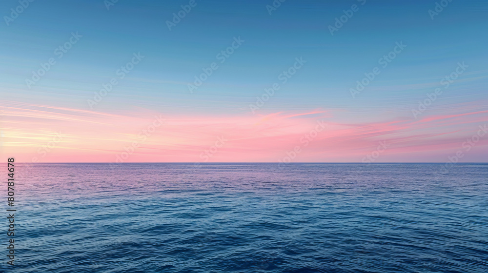 Serene ocean scene at dusk with vibrant sunset colors
