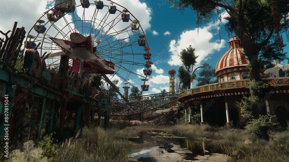 ruined amusement park