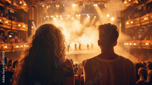 View of a theatrical performance from the back of the auditorium