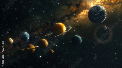 Many planets in space