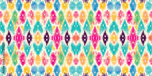 Seamless batik pattern,Seamless tribal batik pattern,and Seamless colorful pattern resemble ethnic boho, Aztec,and ikat styles.designed for use in wallpaper,fabric,curtain,carpet,Batik Embroidery