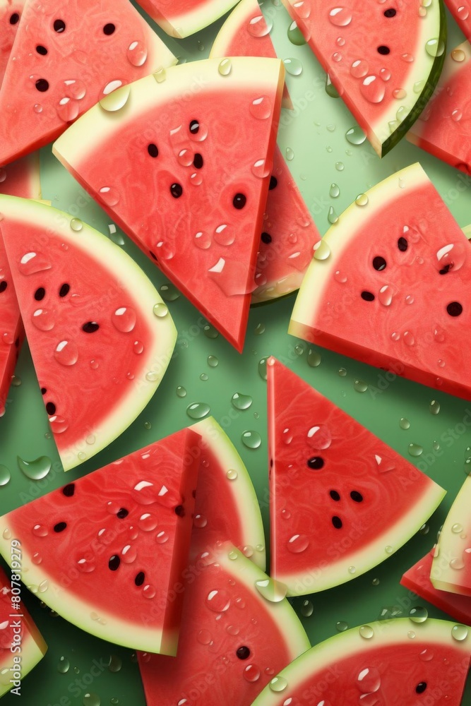 pattern of watermelon slices with soft colors pattern of watermelon slices with soft colors