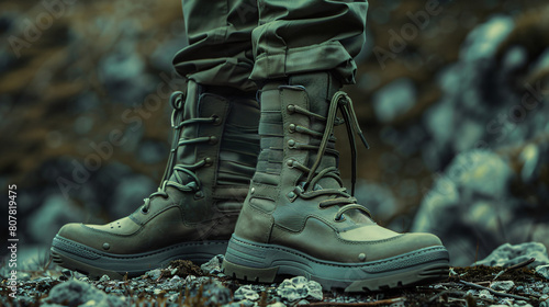 Military leather boots 