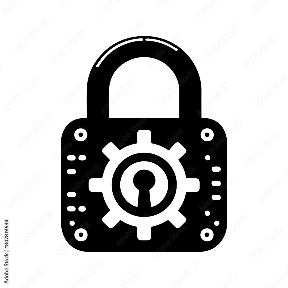 unique padlock icon, black and white, vector unique padlock icon, black and white, vector