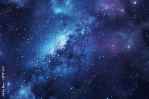 Starry sky  clear Milky Way  magical atmosphere. Deep space nebula with stars and cosmic clouds in blue tones