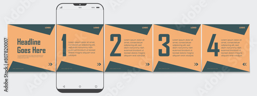 Set of LinkedIn carousel post, social media Instagram carousel post, modern and editable business carousel template design