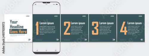 Set of LinkedIn carousel post, social media Instagram carousel post, modern and editable business carousel template design