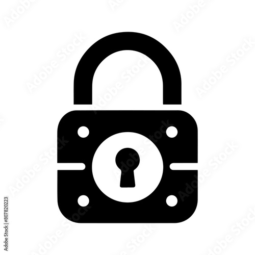 unique padlock icon, black and white, vector