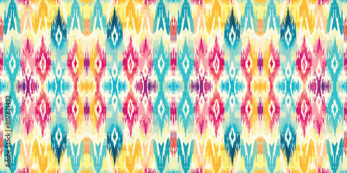 Seamless batik pattern,Seamless tribal batik pattern,and Seamless colorful pattern resemble ethnic boho, Aztec,and ikat styles.designed for use in wallpaper,fabric,curtain,carpet,Batik Embroidery