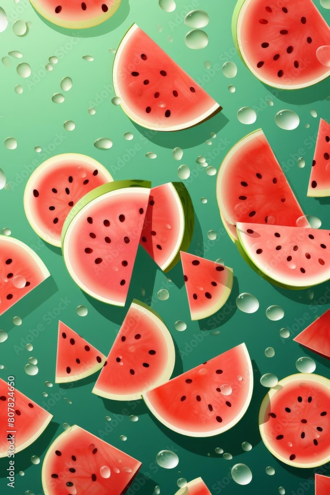 pattern of watermelon slices with soft colors pattern of watermelon slices with soft colors