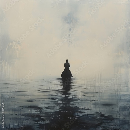 Hyperrealistic haddock swims through bleached sky, mysterious aura. Modern meets mythical in front-facing scene.