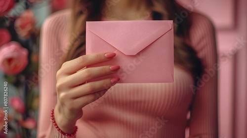 Female Manicured Hand, Holding Envelope