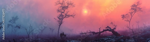 A mysterious Aswang emerges under a bleached sky, blending modern and mystical elements in pink and yellow hues.