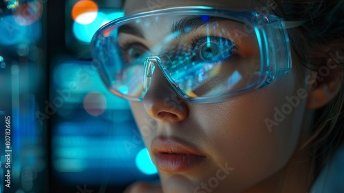 The image features a young male IT specialist focused on configuring a server in a data center, with equipment racks in the background 8K , high-resolution, ultra HD,up32K HD