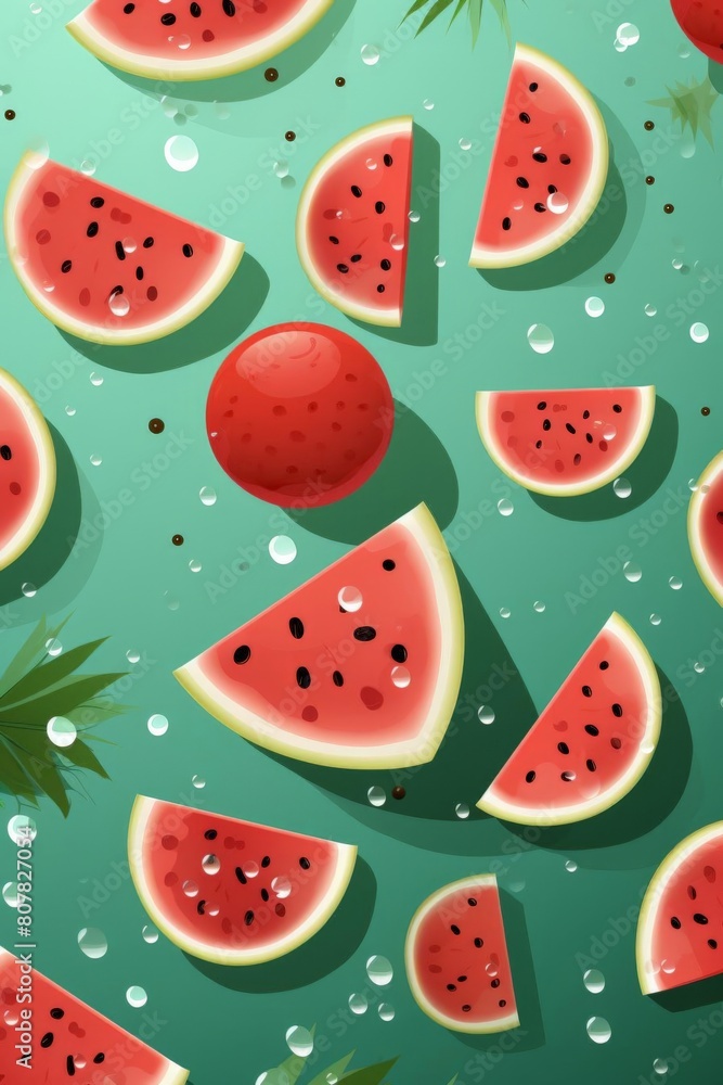pattern of watermelon slices with soft colors pattern of watermelon slices with soft colors