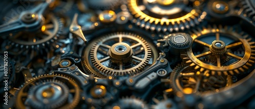 A closeup of a steampunk clockwork mechanism, showcasing its intricate gears and cogs 8K , high-resolution, ultra HD,up32K HD