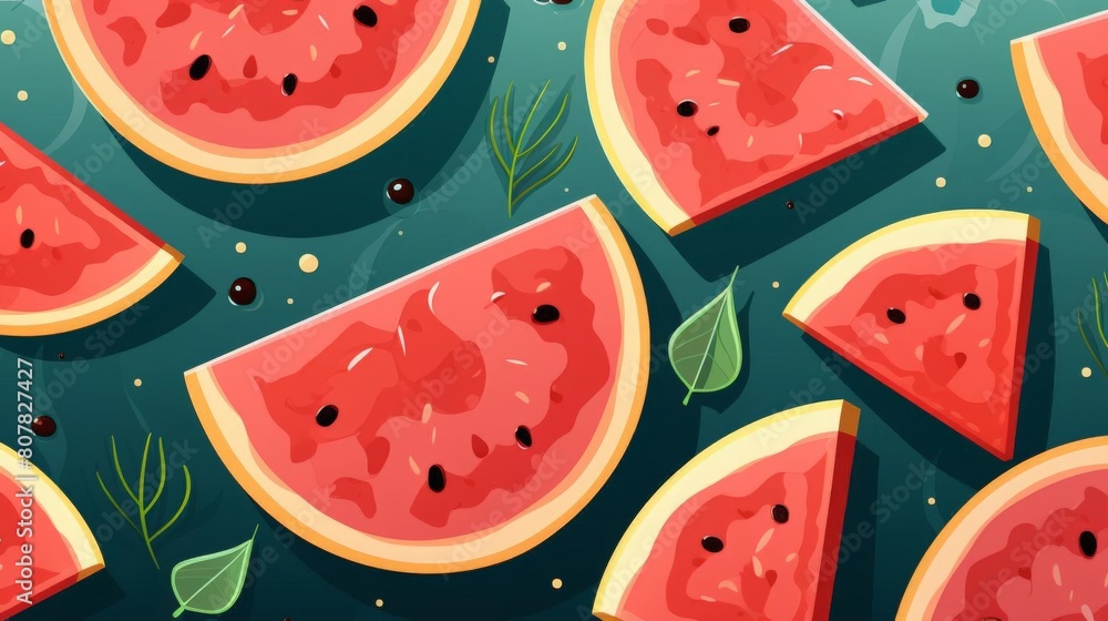 pattern of watermelon slices with soft colors pattern of watermelon slices with soft colors