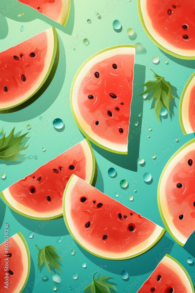 pattern of watermelon slices with soft colors pattern of watermelon slices with soft colors