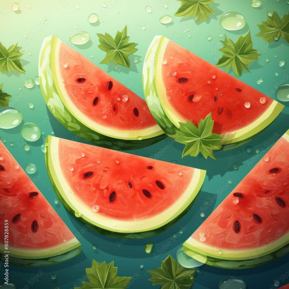 pattern of watermelon slices with soft colors pattern of watermelon slices with soft colors