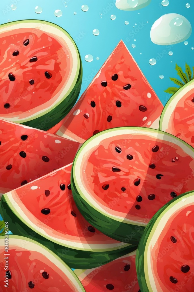 pattern of watermelon slices with soft colors pattern of watermelon slices with soft colors