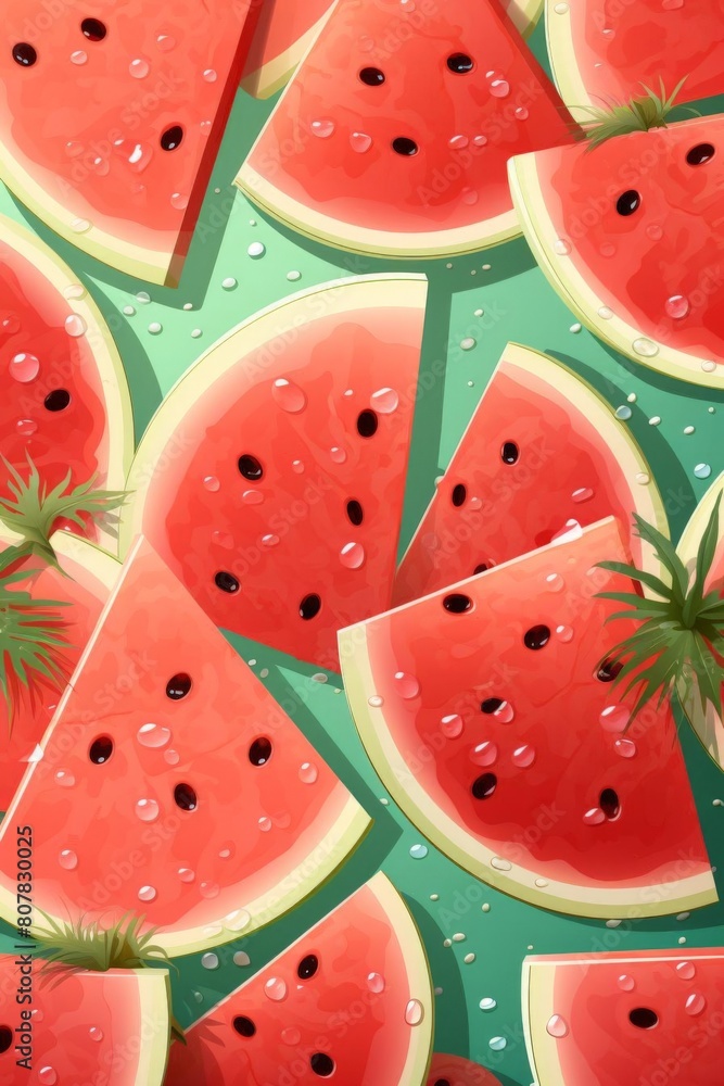 pattern of watermelon slices with soft colors pattern of watermelon slices with soft colors