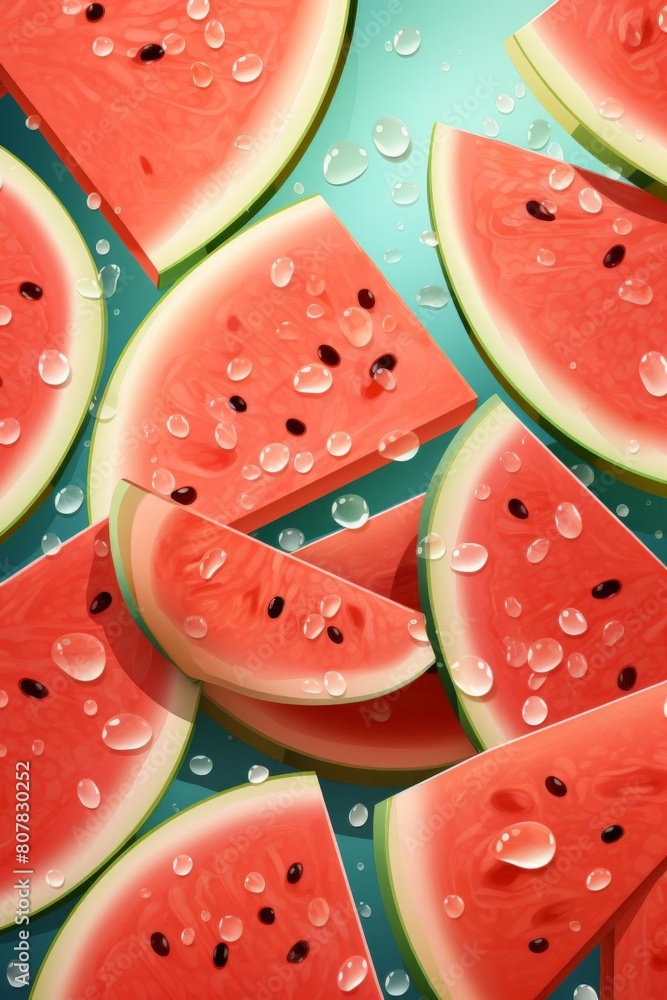 pattern of watermelon slices with soft colors pattern of watermelon slices with soft colors