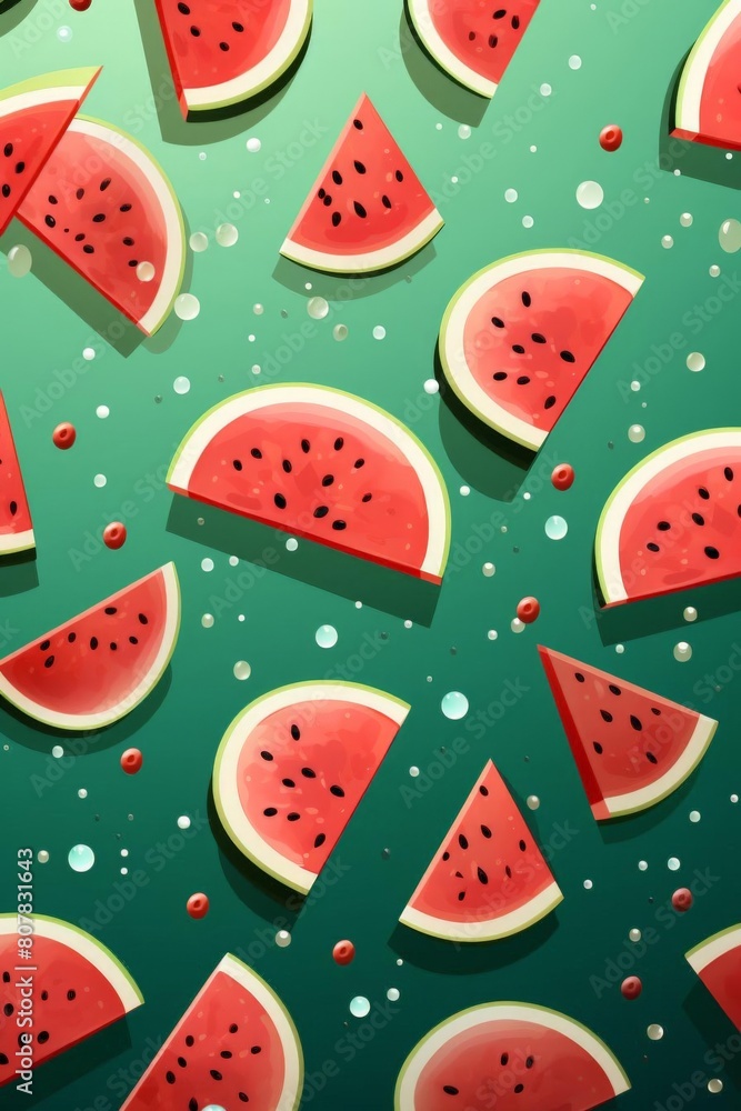 pattern of watermelon slices with soft colors pattern of watermelon slices with soft colors