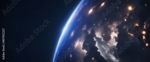 Earth's curvature with a view of the space create with ai photo