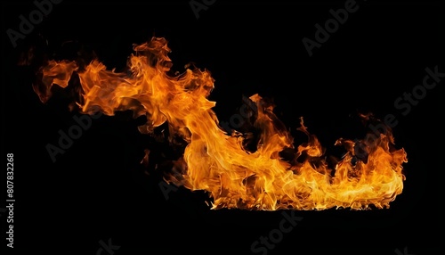 flame isolated on a black background create with ai © Elie