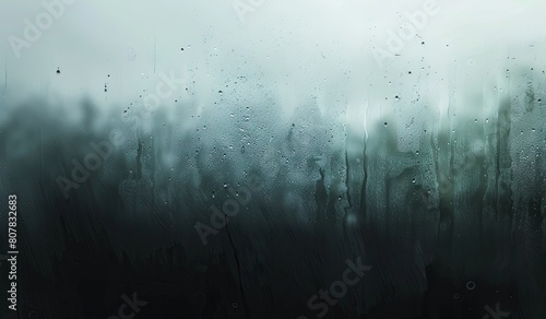 Rainy window mist with blurred background photo