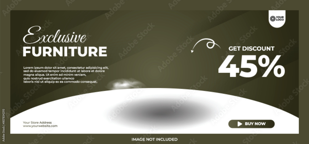 Naklejka premium Furniture sale web banner advertisement