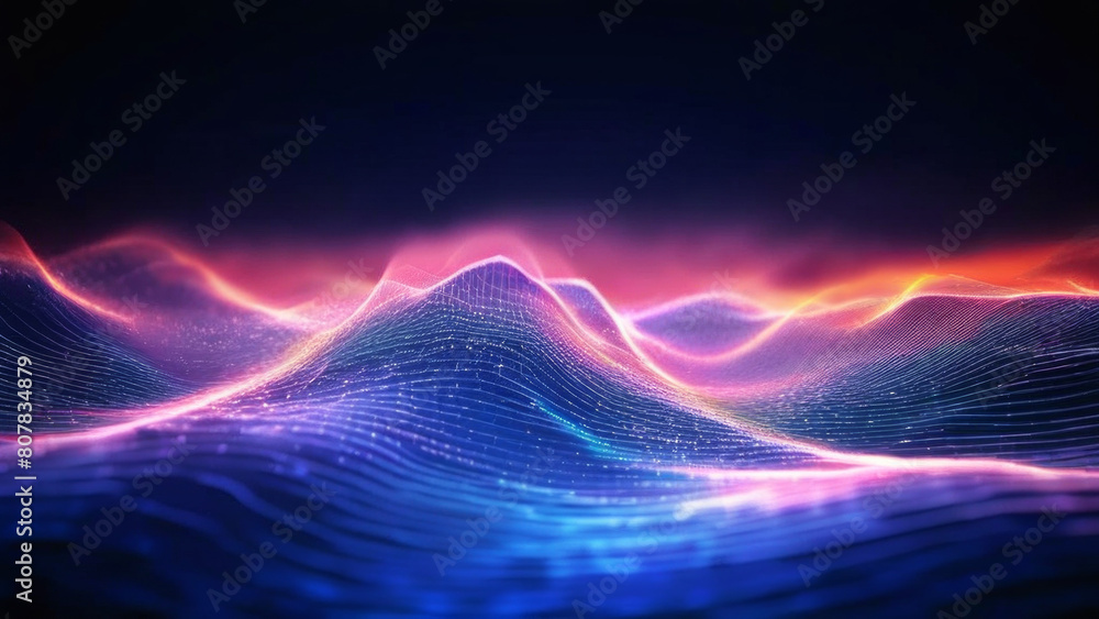 a background of dots in the form of a digital wave. technological direction