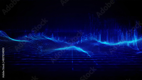 a background of dots in the form of a digital wave. technological direction