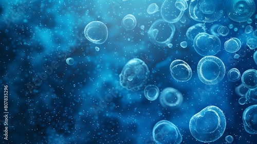 Underwater Plankton Nebula Microscopic Aquatic Lifeforms in Cosmic Backdrop