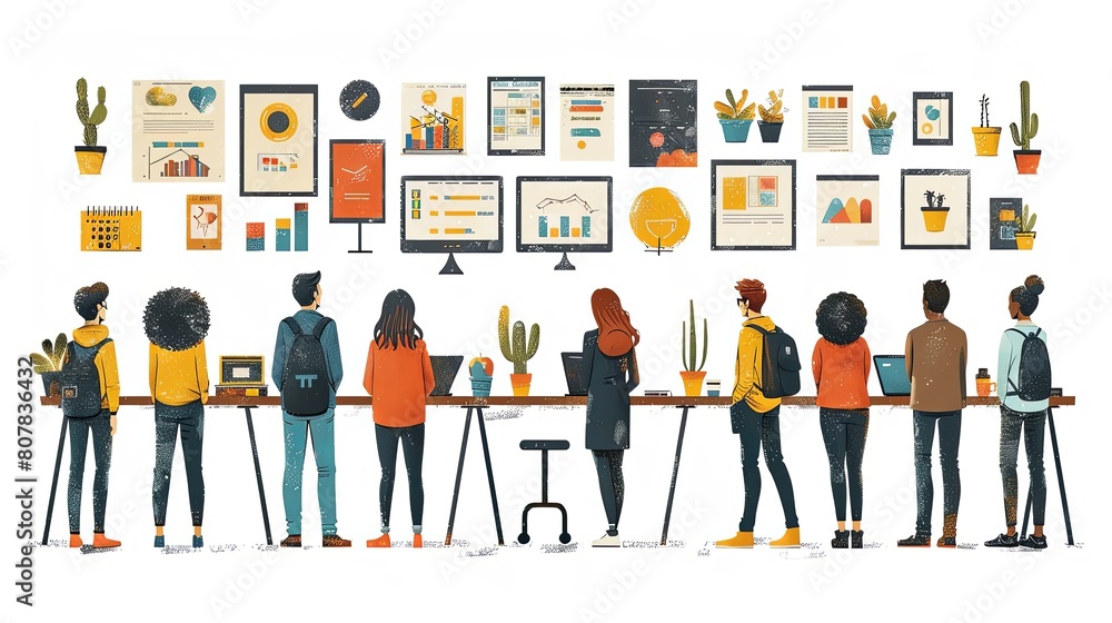Productive Workflow Organization - Concept illustrations. Collection of scenes with people organizing and improving their workflow and workplace. Vector illustration Productive Workflow Organization - Concept illustrations. Collection of scenes with people organizing and improving their workflow and workplace. Vector illustration