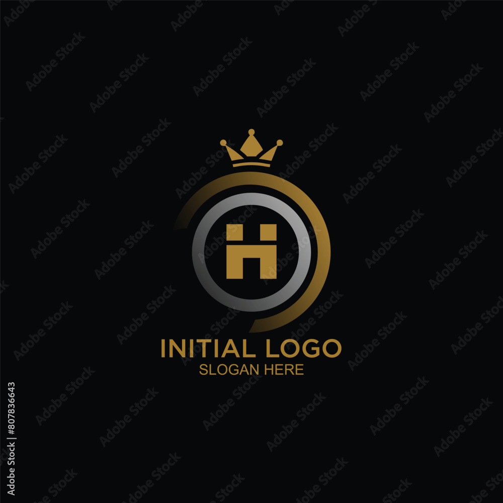 initial logo with crown icon, initial logo king initial logo with crown icon, initial logo king