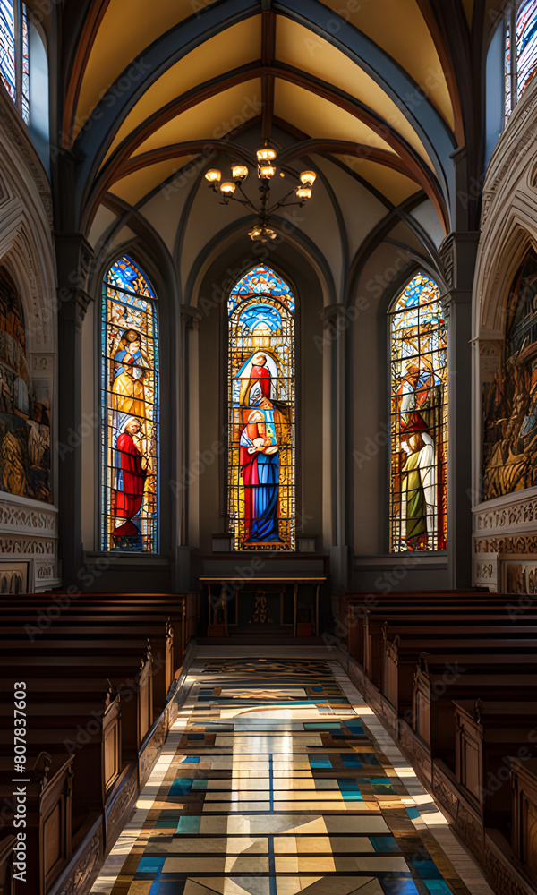 Fototapeta premium View from inside the ancient church
