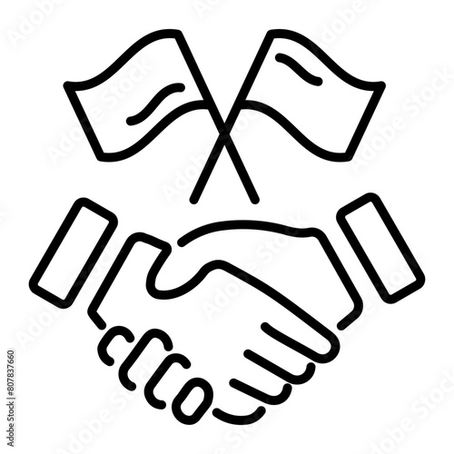 Here’s a linear icon of political alliance  photo