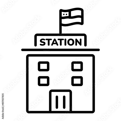 Here’s a linear icon of a polling station 