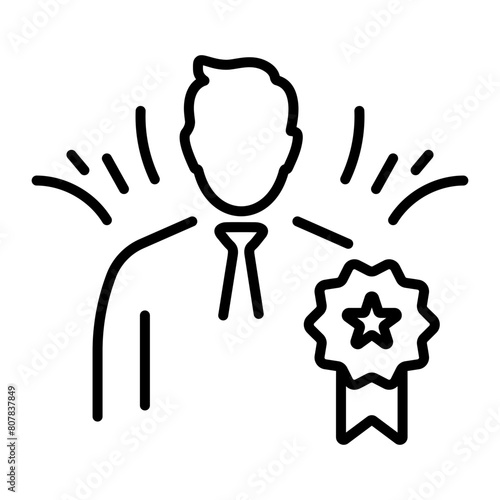 Download line style icon of election winner 