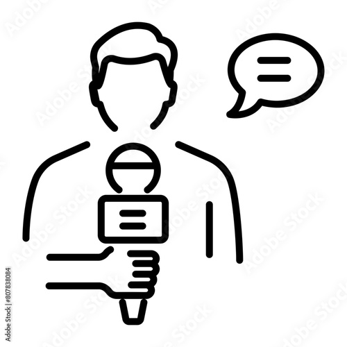 Get this line style icon of news reporter 
