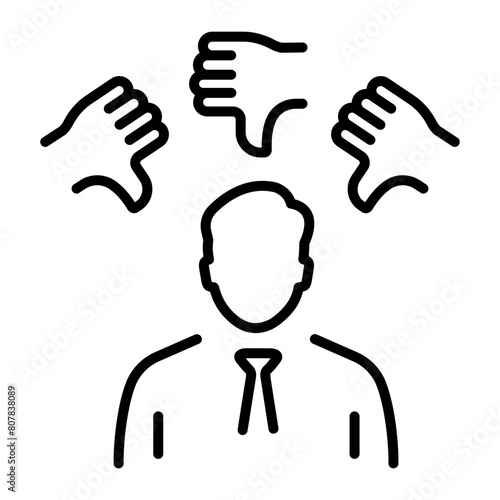 Easy to edit linear icon of election loser 