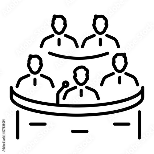 Here’s a linear icon of senate 