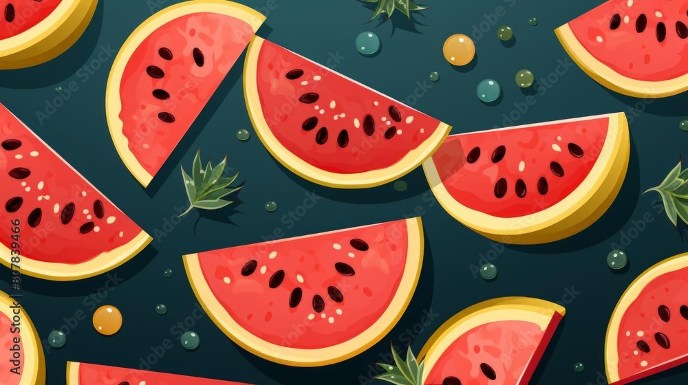 pattern of watermelon slices with soft colors pattern of watermelon slices with soft colors