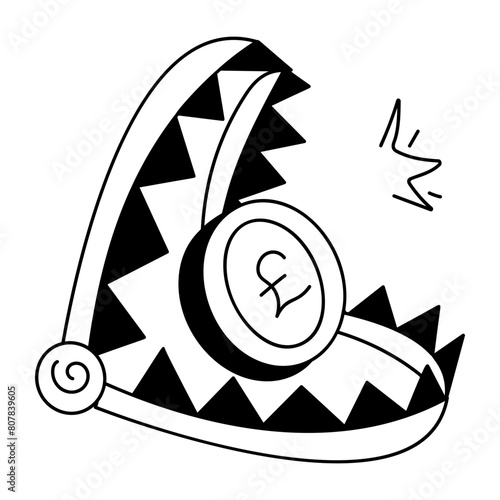 A doodle style icon of money trap 
