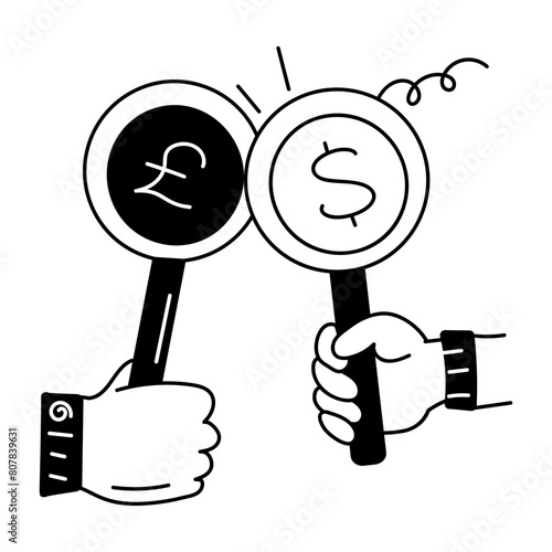 A doodle style icon of bidding 