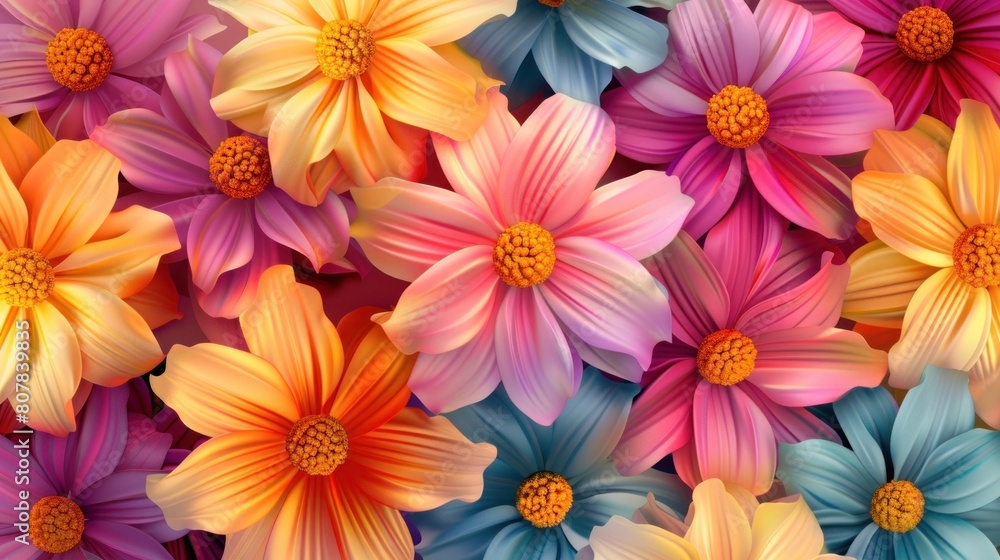 the seamless pattern background of flowers, illustration