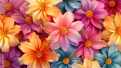 the seamless pattern background of flowers, illustration © Tana Studio