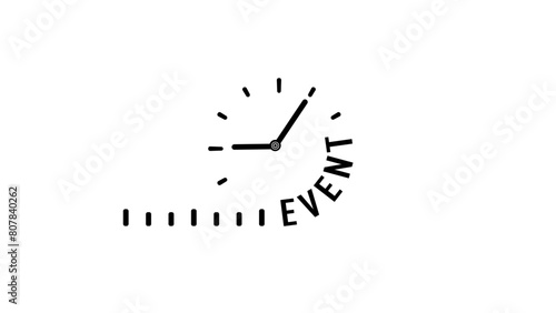 Event planning and management emblem, black isolated silhouette